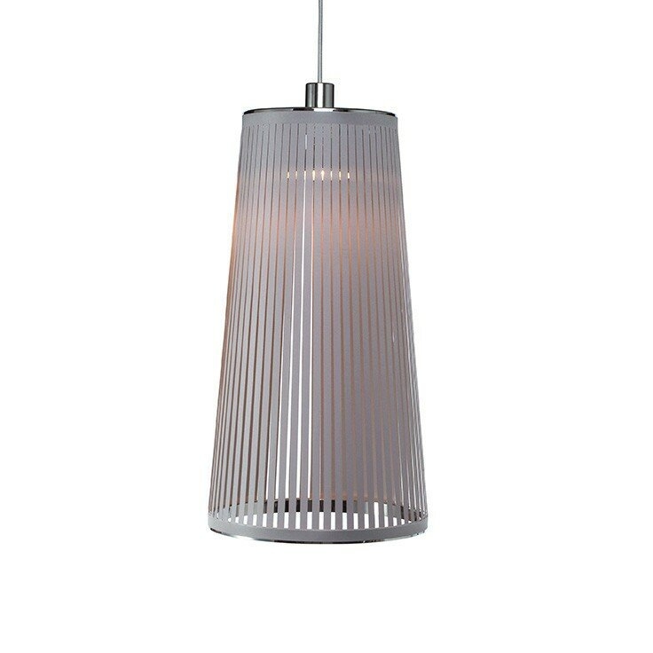 Pablo Designs Solis 1-Light Cone Pendant Size: 24" H x 13" W x 9" D, Shade Color: Silver - Image 0