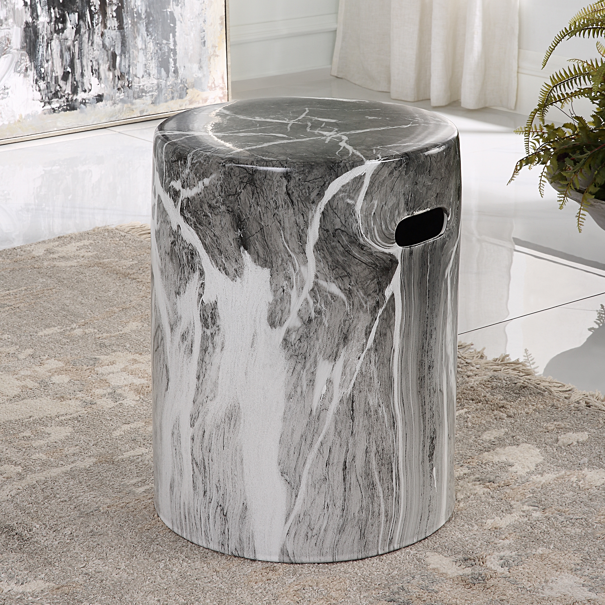 Marvel Marbled Garden Stool - Image 4