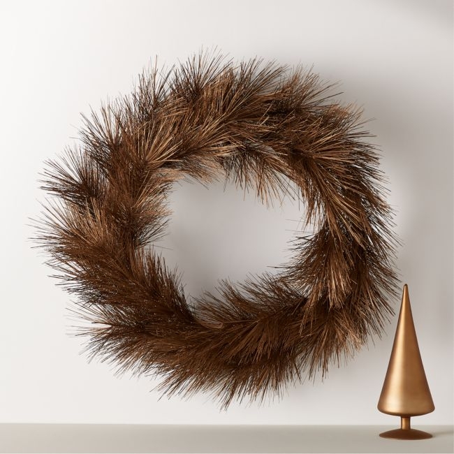 Faux Bronze Pine Holiday Wreath 31" - Image 0