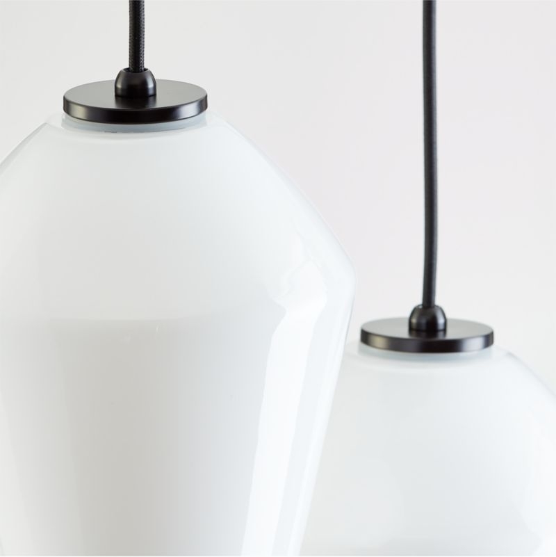 Arren Black 3-Light Round Pendant with Angled Milk Glass Shades - Image 2