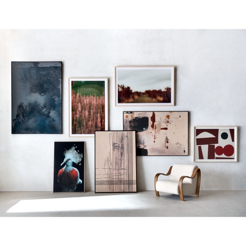 "Dissemblance I" Framed Beige Wall Art Print 45.25"x66.25" - Image 1
