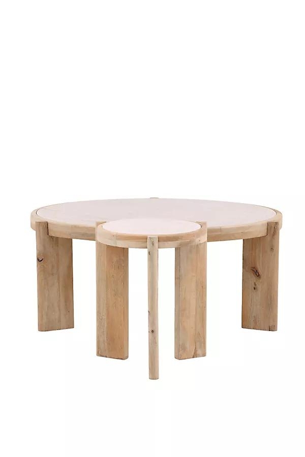 Torin Wood and Marble Coffee Table - Image 0