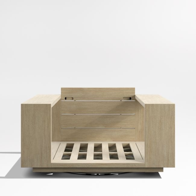 Mallorca Wood Outdoor Swivel Lounge Chair Frame - Image 0