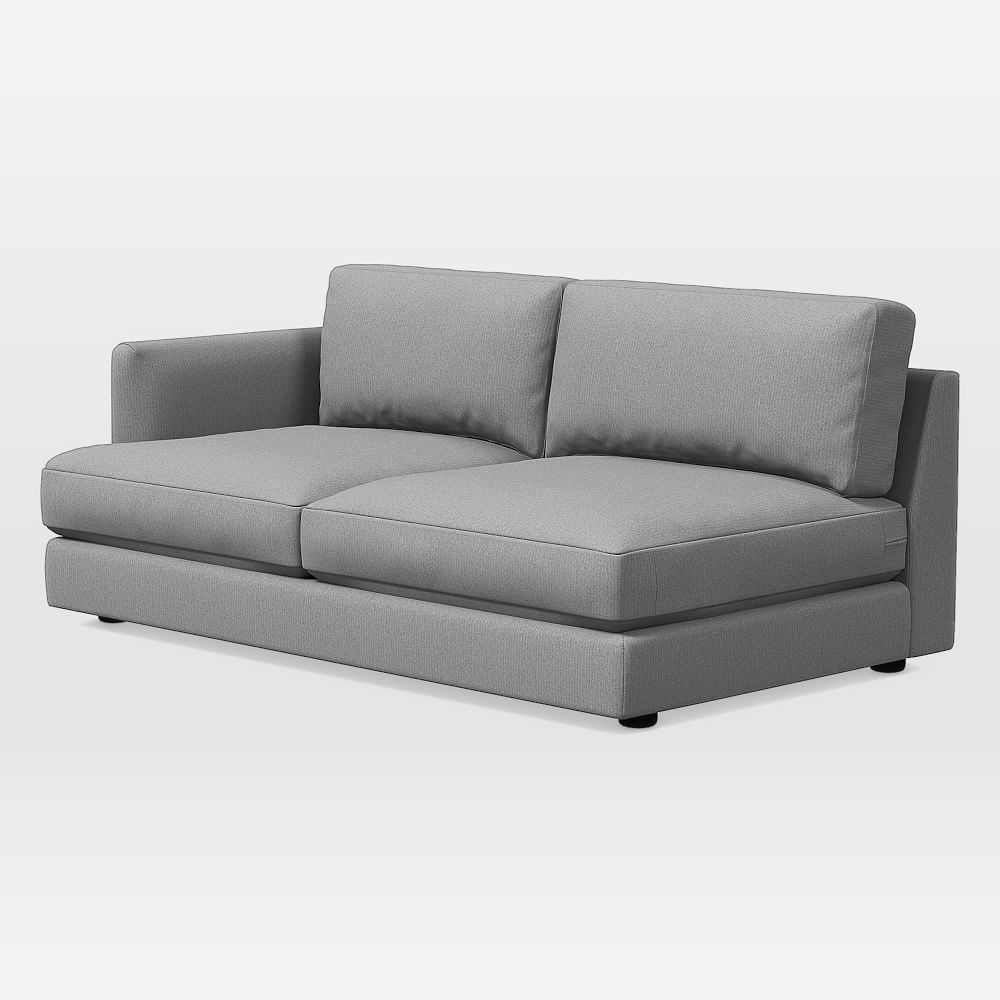 Haven Left Arm Sofa, Poly, Performance Washed Canvas, Storm Gray, Concealed Supports - Image 0