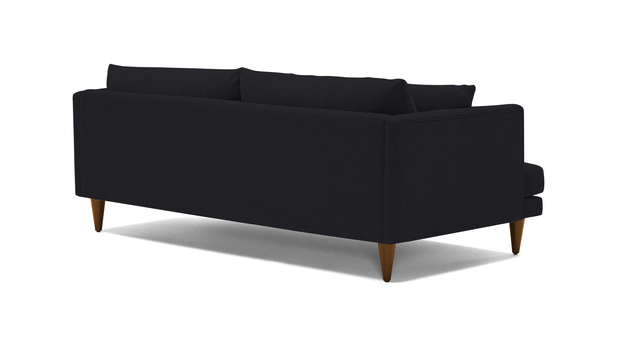 Black Lewis Mid Century Modern Sofa - Royale Gunmetal - Mocha - Cone - Image 3