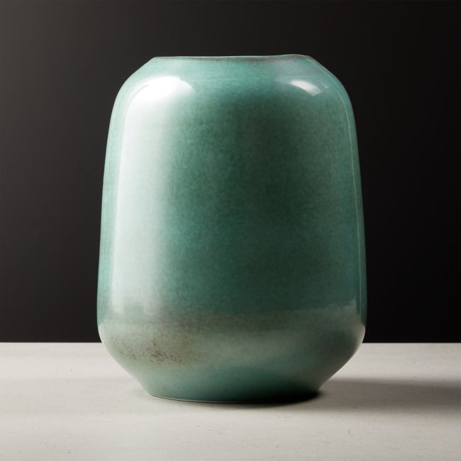 Circa Metallic Aqua Vase - Image 0