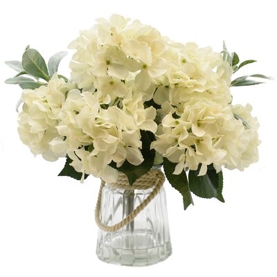 Hydrangea Floral Arrangement and Centerpiece in Vase - Image 0