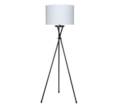 Duarte Metal Tripod Floor Lamp, Nickel - Image 2