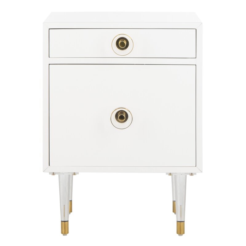 Harry 2 Drawer  Side Table Color: White - Image 0