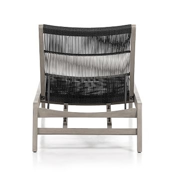 Wood & Rope Outdoor Chaise,Wood + Rope,Grey - Image 1