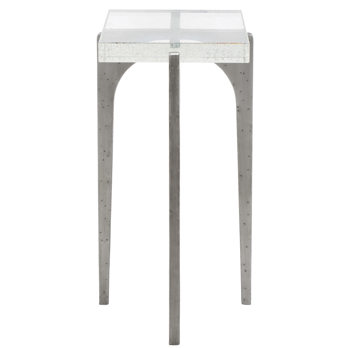 Tawny Square Bubble Glass Accent Table - Silver/Clear - Image 6