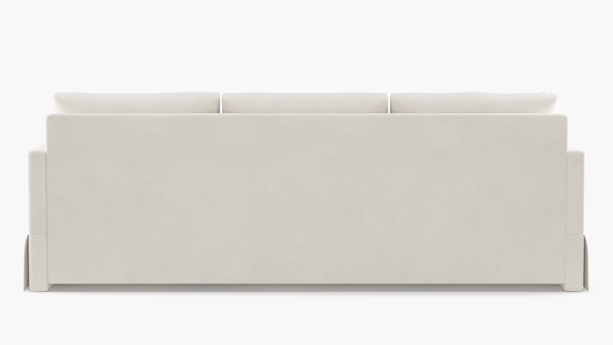 Skirted Track Arm Sofa, White Classic Velvet, Standard (39") - Image 3