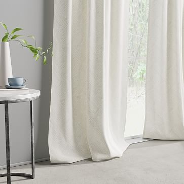 Cotton Canvas Fragmented Lines Curtains (Set of 2), 48"x108", Frost Gray - Image 1