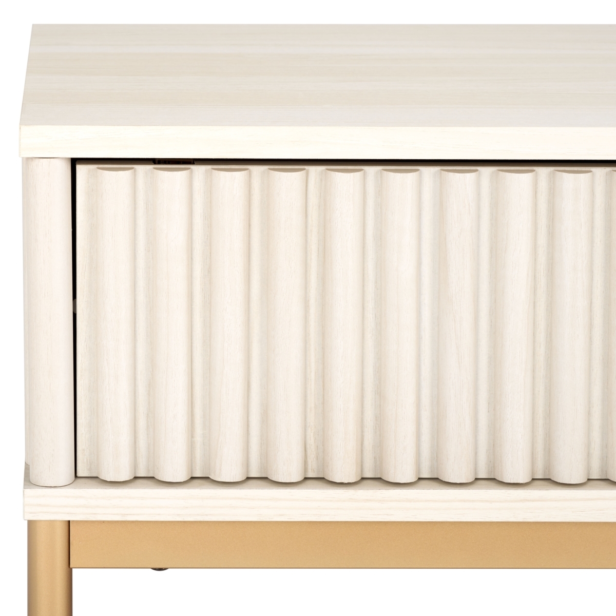 Lylia 2 Door Coffee Table - Bleached White / Gold - Safavieh - Image 2