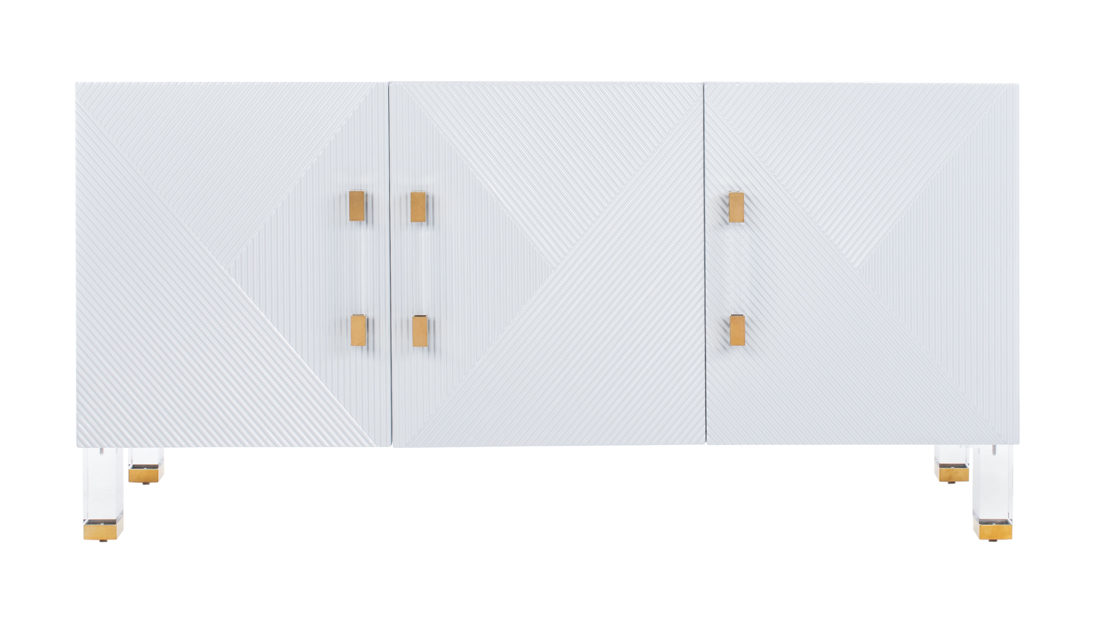 Poppy 3 Door Sideboard - Grey/Gold - Arlo Home - Image 0