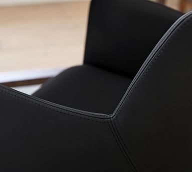 Craig Leather Desk Chair, Black - Image 2