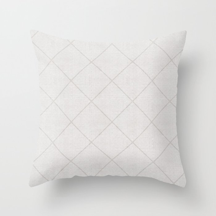 Stitched Diamond Geo In Grey Couch Throw Pillow by Becky Bailey - Cover (20" x 20") with pillow insert - Indoor Pillow - Image 0