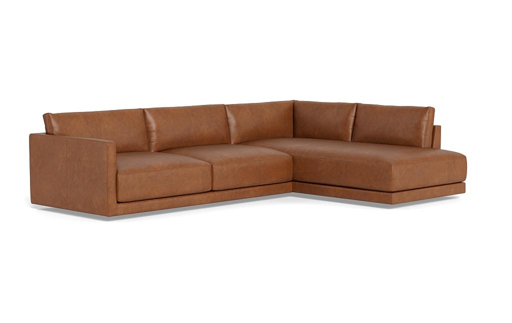 Lukas 3-Seat Leather Right Bumper Sectional - Image 1