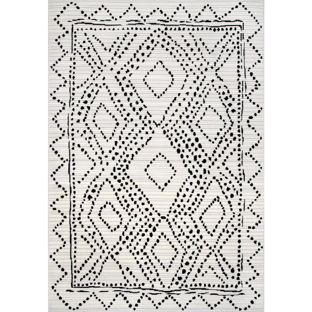 Loom 23 Mila Dotted Diamond Trellis Gray 6 ft. 7 in. x 9 ft. Area Rug - Image 0