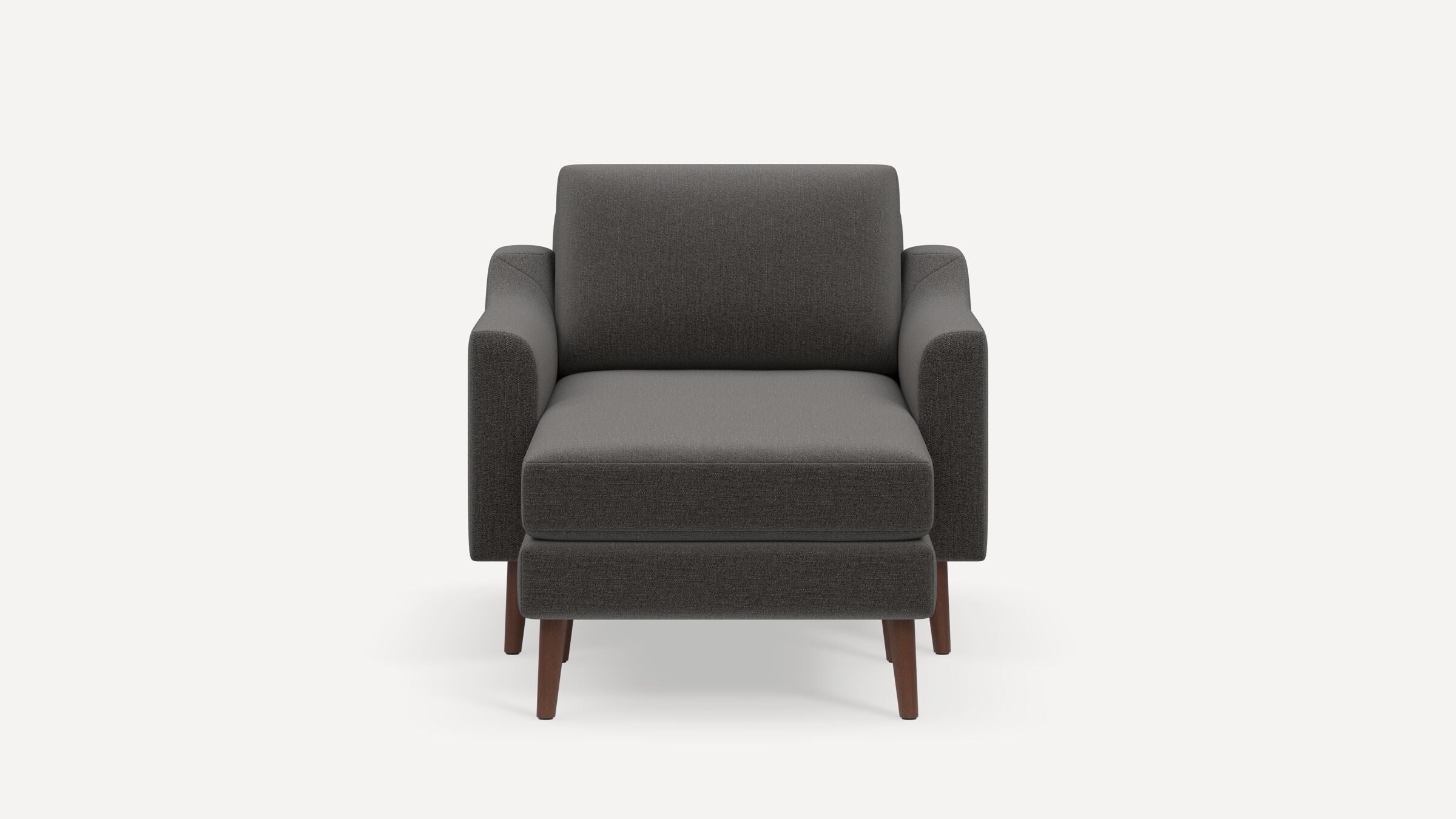 Nomad Armchair with Chaise - Heather Charcoal - Performance Chenille / Walnut - Wood / Slope - Image 0