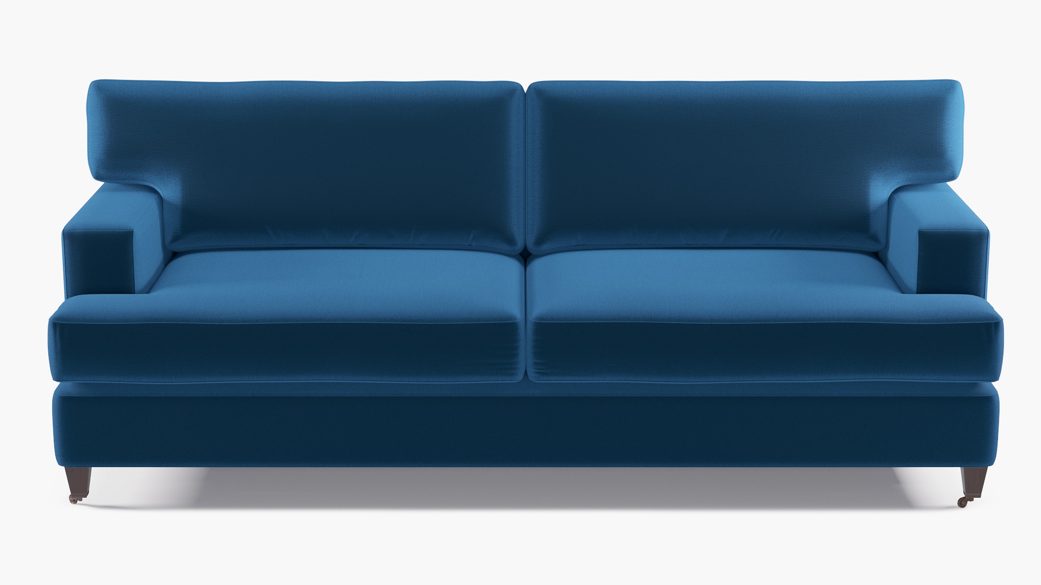 Classic Sofa, Royal Performance Velvet, Espresso with Antique Brass Caster - Image 0