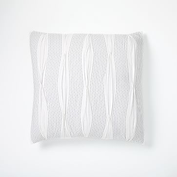 Pintuck Stripe Duvet, Euro Sham, White - Image 0