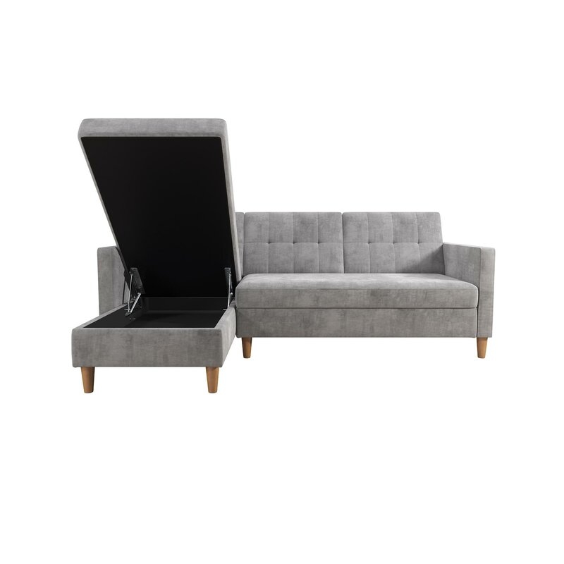 Kayden 84" Wide Reversible Sleeper Sofa & Chaise, Gray - Image 4