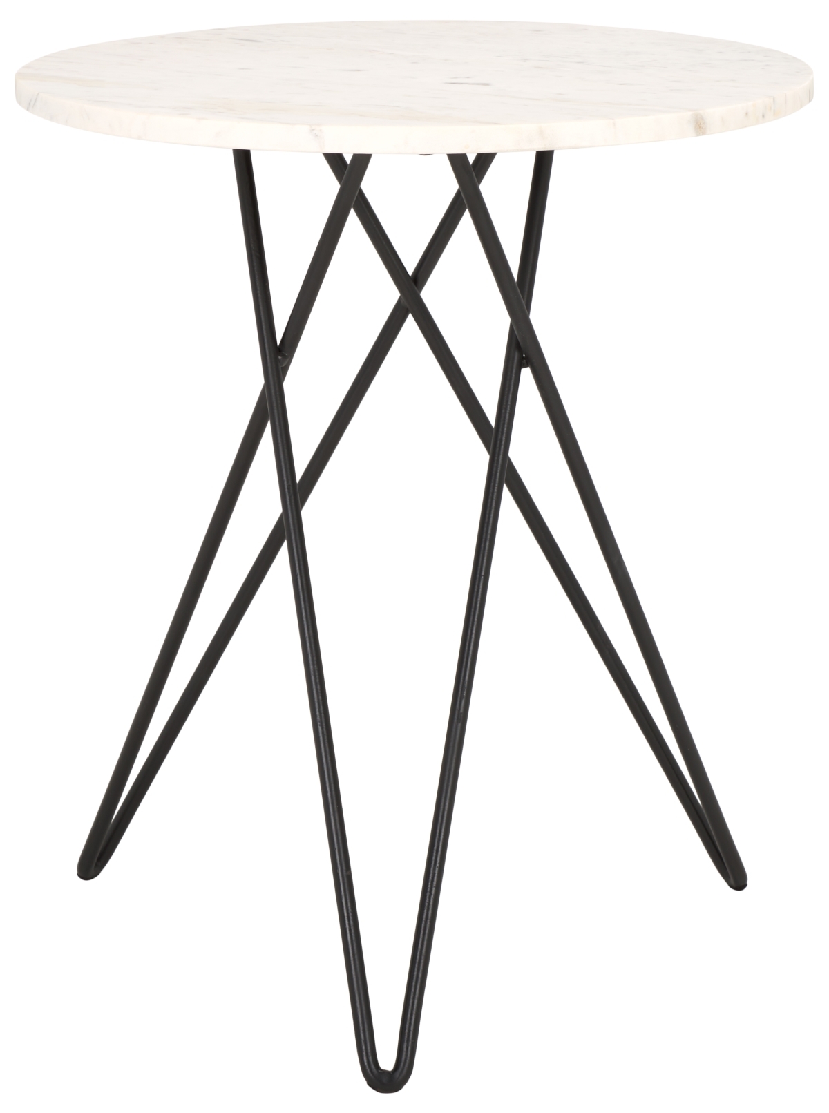 Cade Marble Side Table - White Marble / Black - Safavieh - Image 0