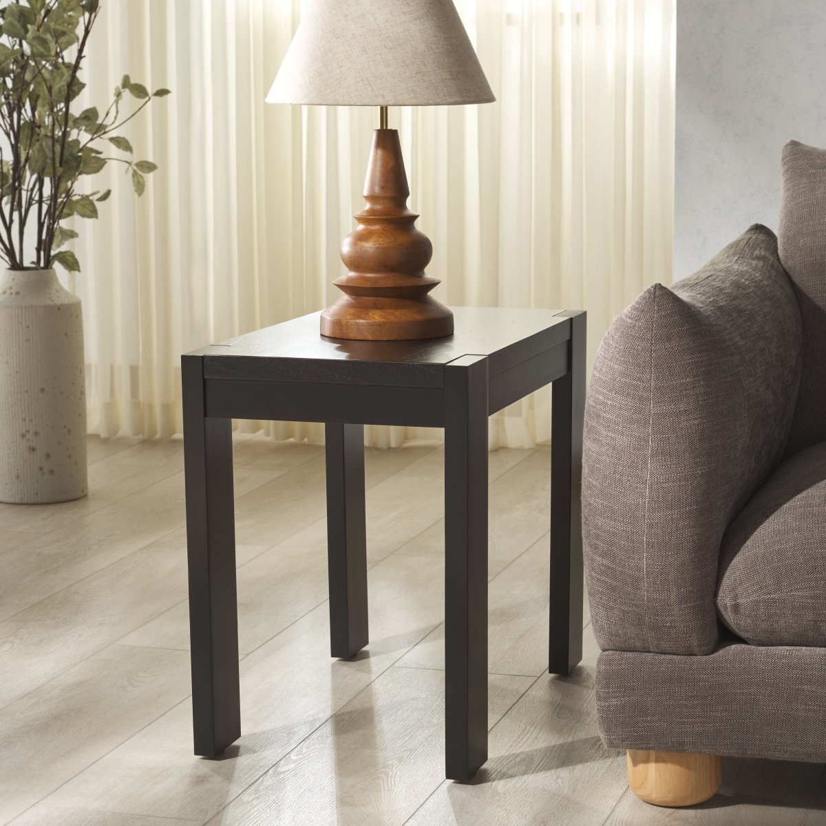 Nikole Rectangle Wood Accent Table - Black - Image 1