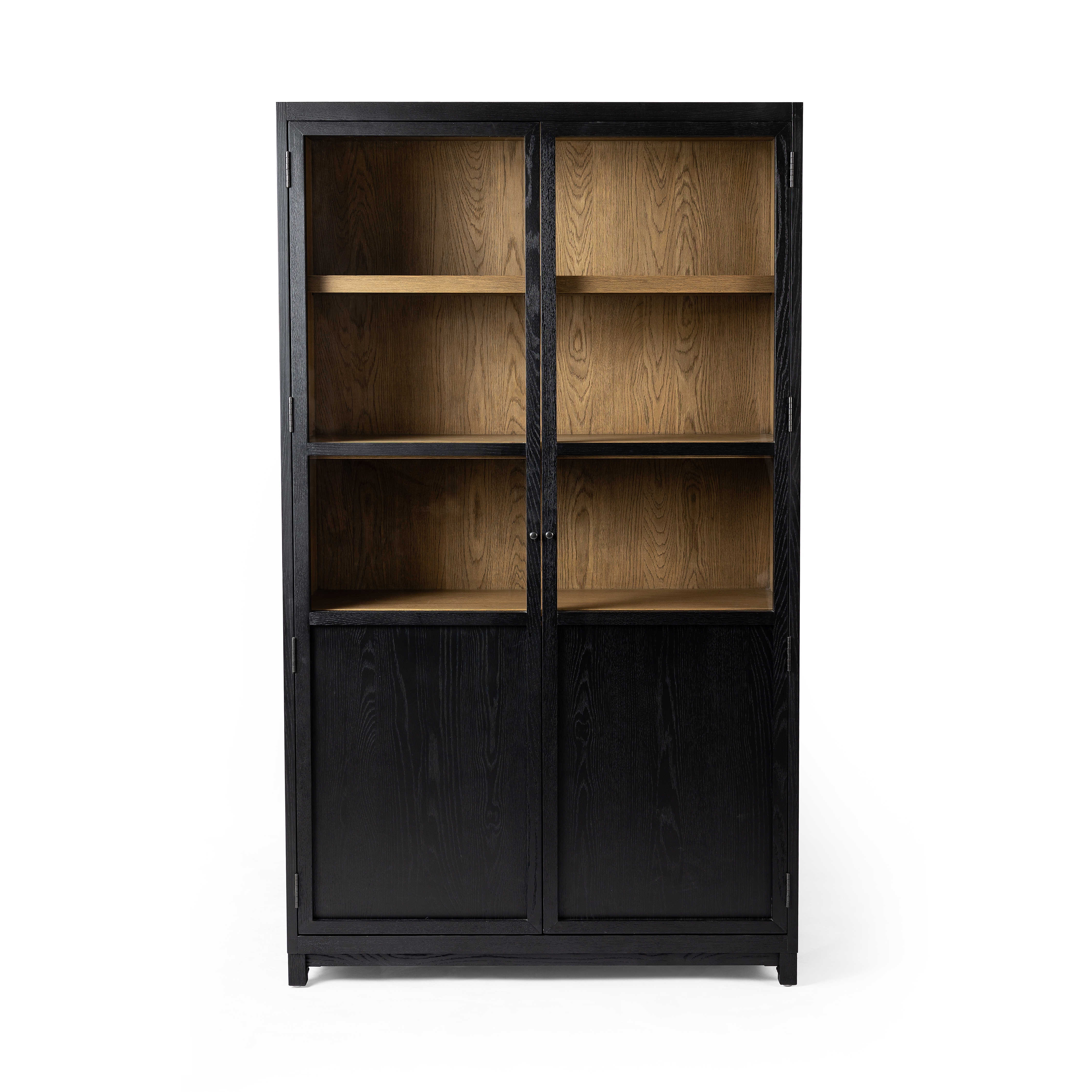 Millie Panel & Glss Door Cabinet-Mtt Blk - Image 4