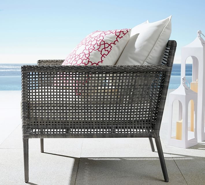 Cammeray All-Weather Wicker Outdoor Lounge Chair with Cushion, Gray - Image 2