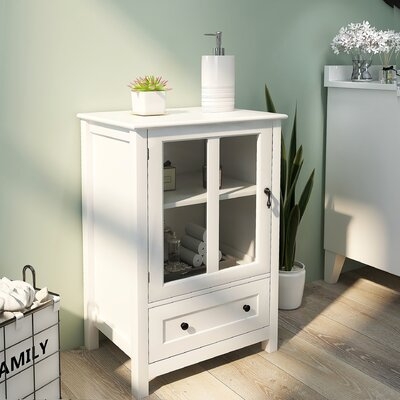 Buffet Storage Cabinet With Single Glass Doors And Unique Bell Handle - Image 0