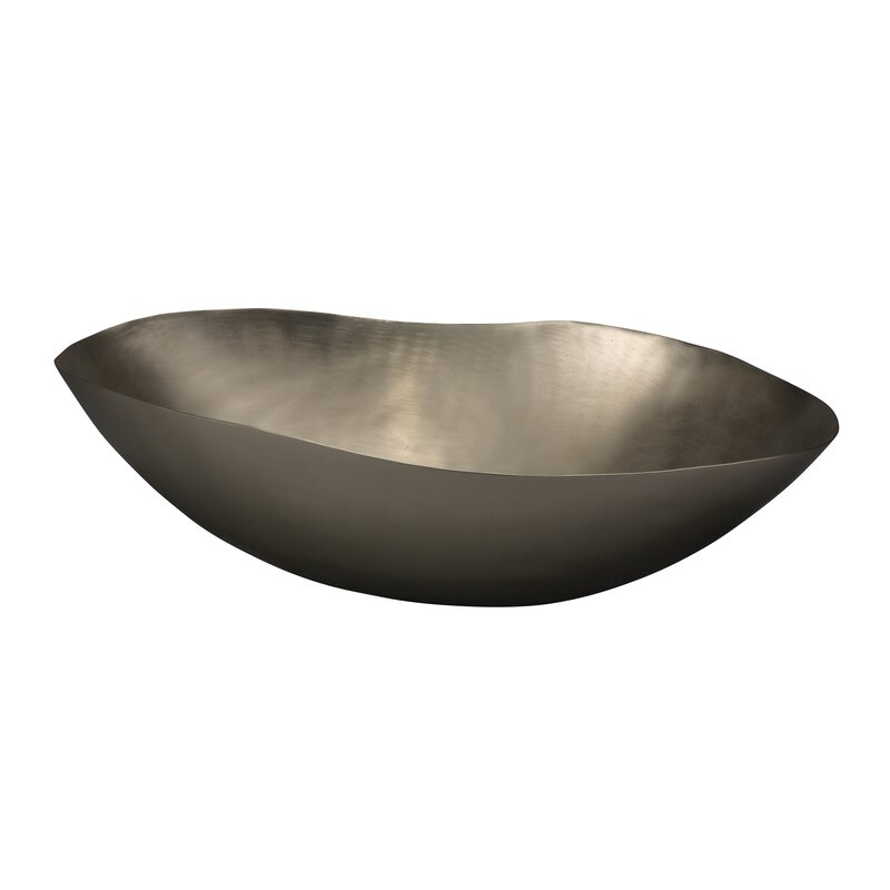 Oasis Metal Global Inspired Decorative Plate in Matte silver Size: 5.25" H x 11.5" W x 11.5" D - Image 0