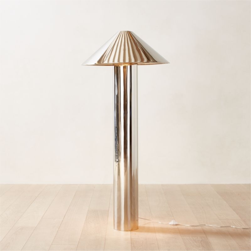 Gigi Polished Stainless-Steel Floor Lamp - Thumbnail 3