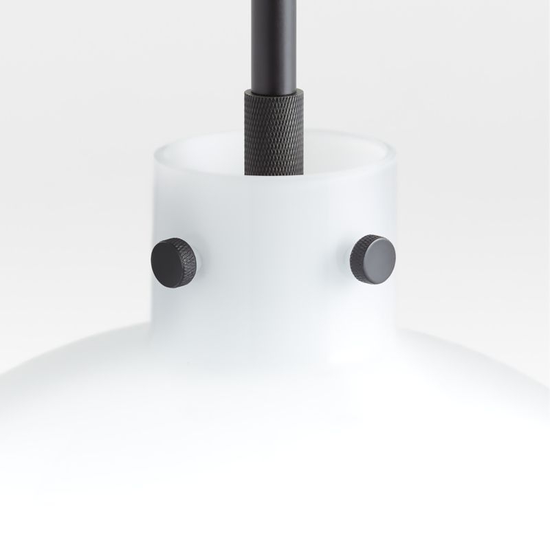 Dakota Black Pendant Light with Large Milk White Glass Globe - Image 2
