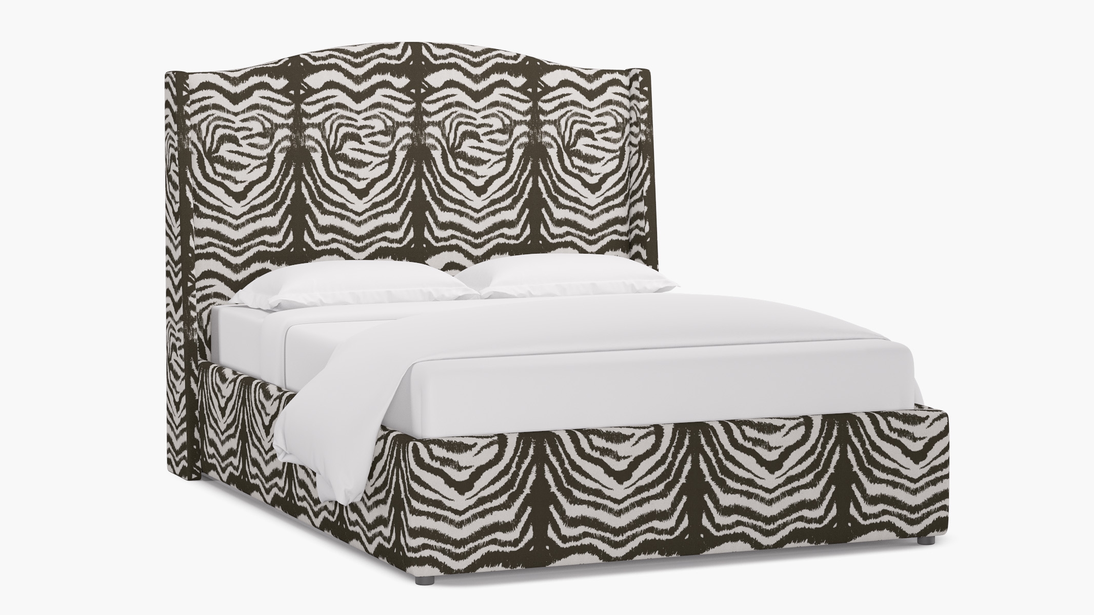 Curved Wingback Bed, Zebra, Twin - Image 1