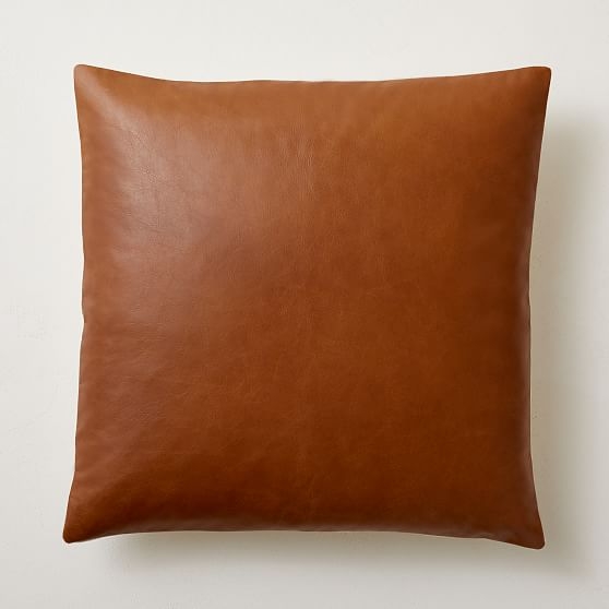 Leather Pillow Cover, 20"x20", Nut - Image 0