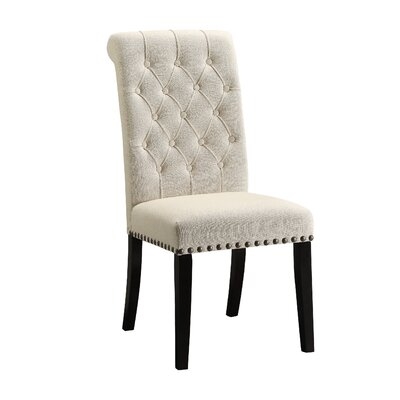Adalwine Tufted Upholstered Parsons Chair in Beige - Image 0