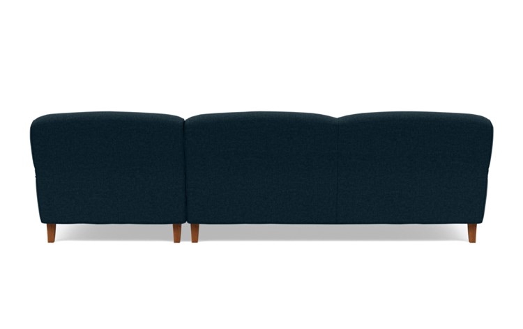 Rose by The Everygirl Right Sectional with Blue Union Fabric, extended chaise, and Oiled Walnut with Brass Caster legs - Image 3