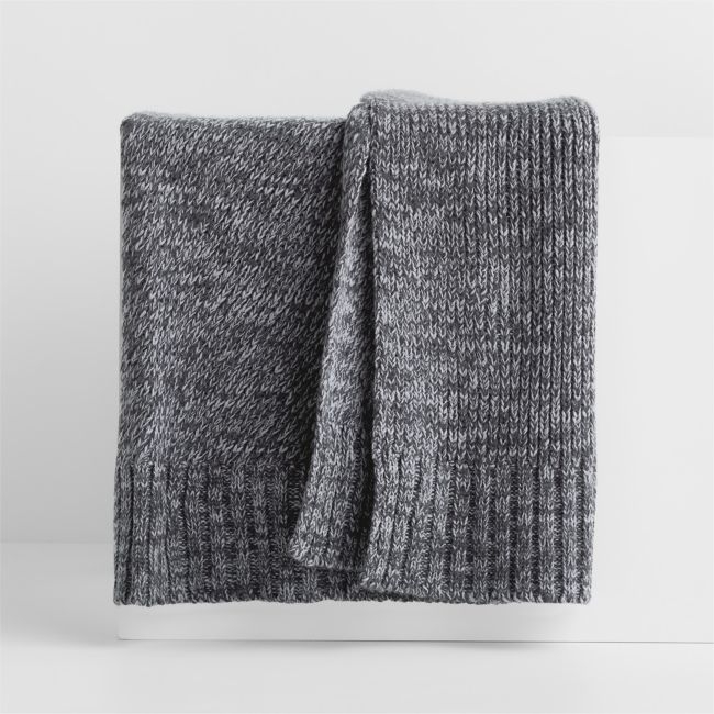 Sweater Knit 70"x55" Storm Grey Throw Blanket - Image 0
