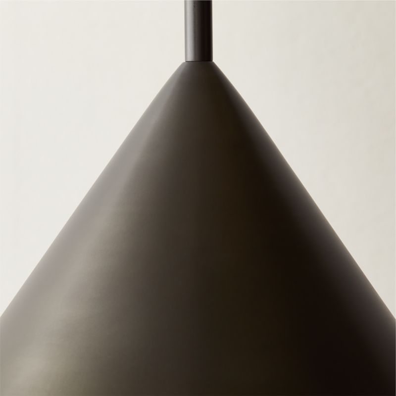 Tolio Blackened Brass Conical Pendant Light - Image 2