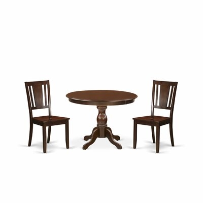 Alcott Hill® Clotilde-MAH-W 3 Pc Dinette Set - Dining Table With 2 Kitchen & Dining Room Chairs - Mahogany Finish - Image 0