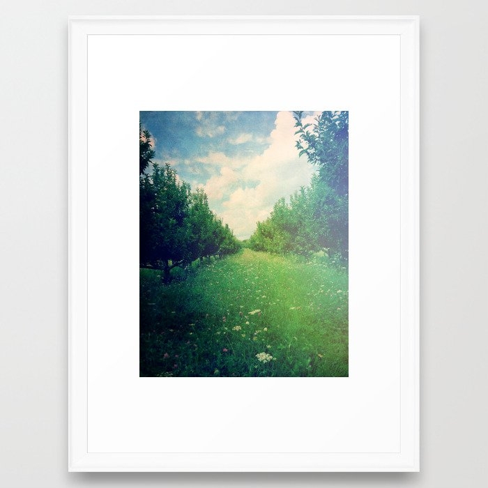 Apple Orchard In Spring Framed Art Print by Olivia Joy St.claire - Cozy Home Decor, - Scoop White - MEDIUM (Gallery)-20x26 - Image 0