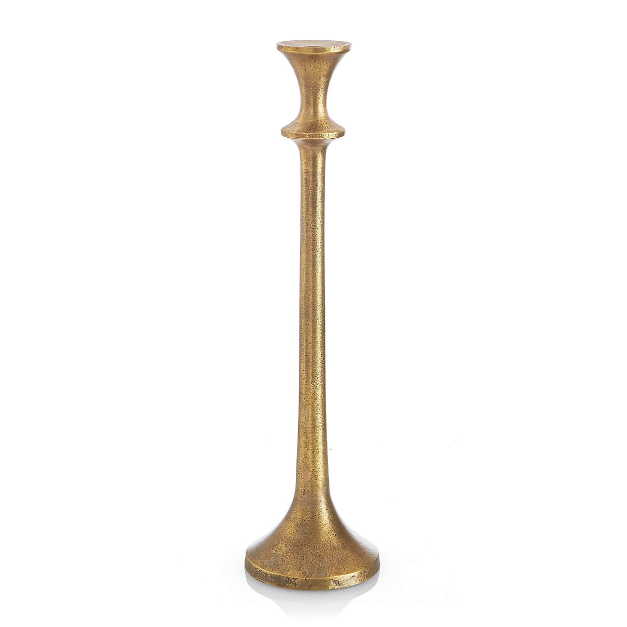 Emmett Taper Candle Holder, Antique Brass, 14.5" - Image 0