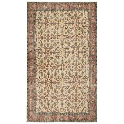 One-of-a-Kind Hand-Knotted 1960s Beige 5'5" x 9'4" Area Rug - Image 0