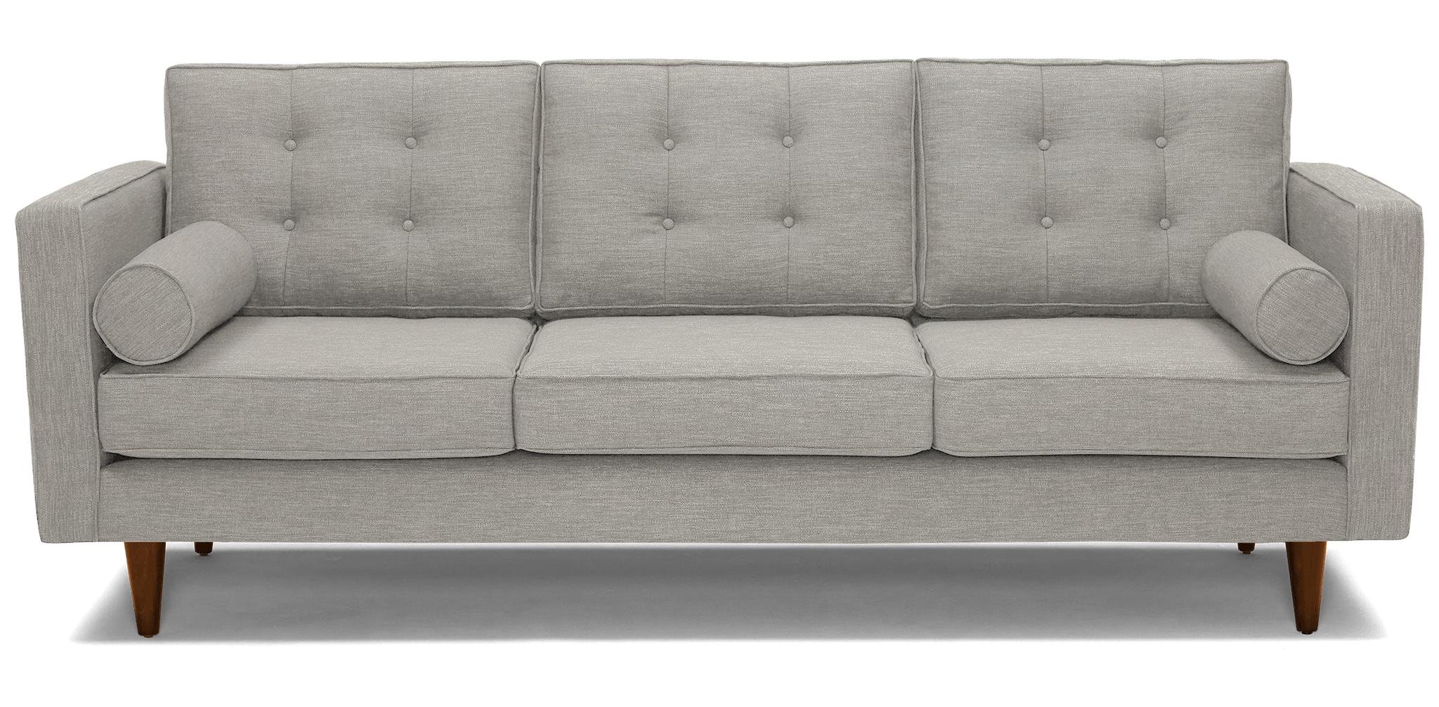 White Braxton Mid Century Modern Sofa - Bloke Cotton - Mocha - Image 0
