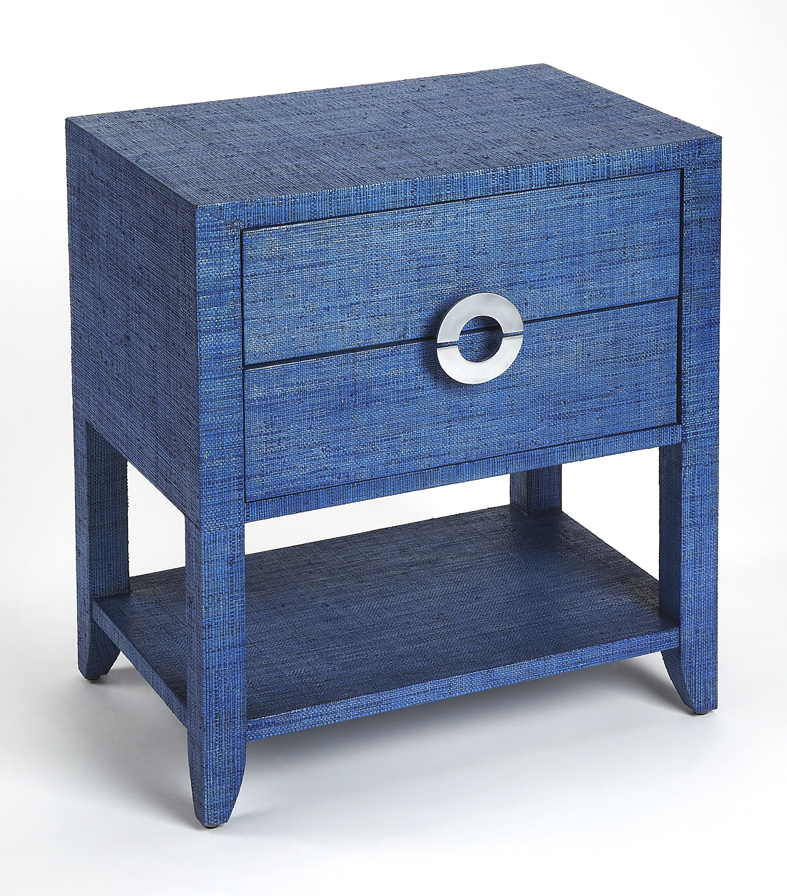 Amelle Blue Raffia Nightstand - Image 2