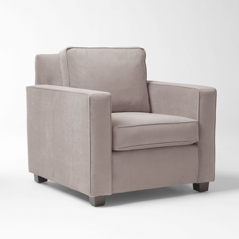 Henry Armchair, Poly, Performance Velvet, Silver, Chocolate - Image 0