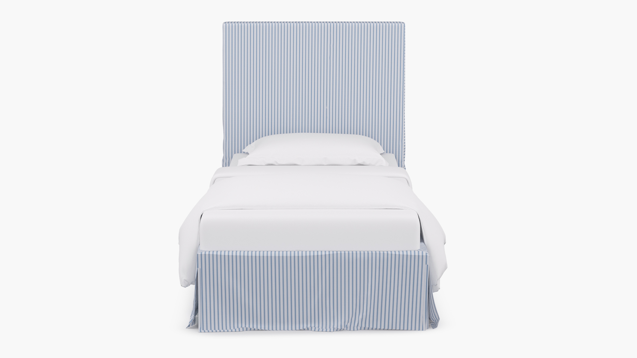 Slipcovered Bed, Cornflower Classic Ticking Stripe, Twin - Image 1