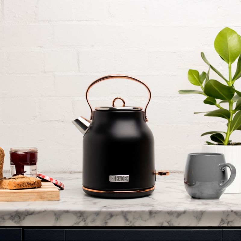HADEN Heritage Black and Copper Electric Tea Kettle - Image 6